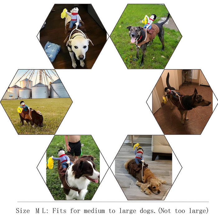 Костюм ковбоя для собак NACOCO, костюм лицаря з шапочкою та іграшкою для Хелловіна, розмір M