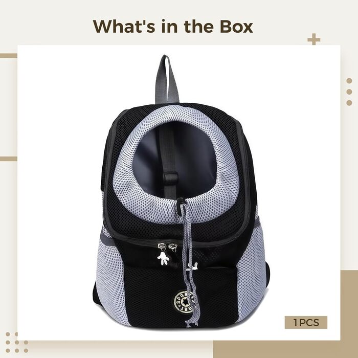 Відбиваючий рюкзак для тварин, регульована сумка для собак Oxford з вентильованою сіткою, надійний замок, для собак вагою 3–7 кг