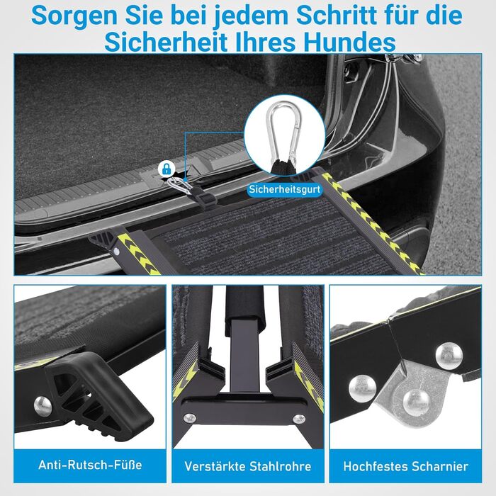 Рампа для собак FASRIOU 180x50 см, розкладна, для великих собак до 70 кг, з антиковзким покриттям, для авто, SUV, вантажівки