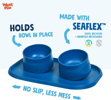 Еко-килимок під миску для собак і котів Seaflex, морський, з бортиками, для чистого годування, придатний для миття в посудомийній машині