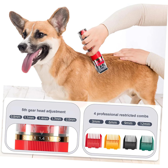 Машинка для стрижки тварин TOYANDONA бездротова з LED-дисплеєм, тиха, миється, багатофункціональна для собак та котів. З регульованими насадками-гребінцями