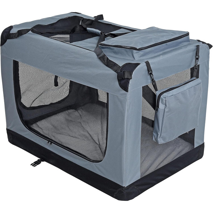 Транспортна переноска для собак та котів ESTEXO, XXXL, сірий колір