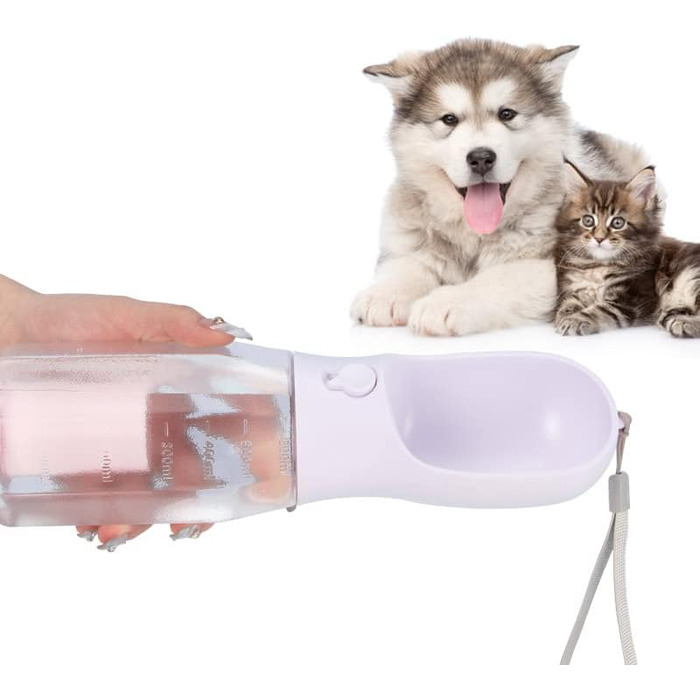Водяна пляшка для собак на ходу, 600мл + 100мл корму, 5 шт. | Переносна пляшка для собак, поїлка для собак у подорожах