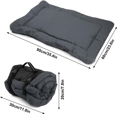 Килимок для собак, лежанка для тварин, портативна матрацна підстилка, водонепроникна, 90х60 см (Сірий). Підходить для маленьких, середніх та великих собак, для подорожей, кемпінгу, машини, переноски, дивана та підлоги.