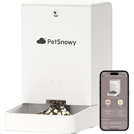 Автоматична годівниця PetSnowy 4L для котів і собак, Wi-Fi управління через додаток, подвійне живлення, зберігання свіжості, до 10 годувань на день, кремова