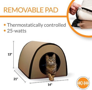 Теплий водонепроникний будиночок для котів K&H PET PRODUCTS для вулиці