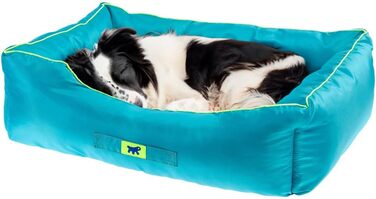 Ортопедичне ліжко для собак великих порід Ferplast: м'яке, знімний чохол, водонепроникне, 110 x 70 x 8 см (блакитне)