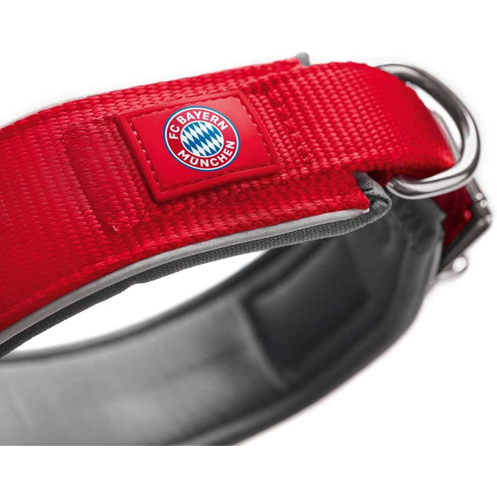 Нашийник Hunter Neopren Reflect FC Bayern, червоний, L-XL (65 см), нейлоновий з відбивачем
