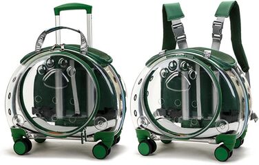 Тролей для домашніх тварин Juebueix з вентиляційними отворами, переноска для котів та собак, роликова переноска, прозоре вікно, візок для маленьких собак та котів, тихі колеса, телескопічна ручка, візерунок 'Sunset Chevron' (Західний горизонт)