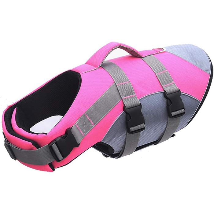 Жилет рятувальний для собак PJDDP, рожевий, розмір M. Жилет для плавання з рятувальним ручним захопленням, з матеріалу Ripstop, для тренувань у воді.