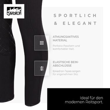 Ешкадрон рейтузи Riding Tight PRO: легкі, дихаючі рейтузи для верхової їзди з кишенями для телефону | Чорний L