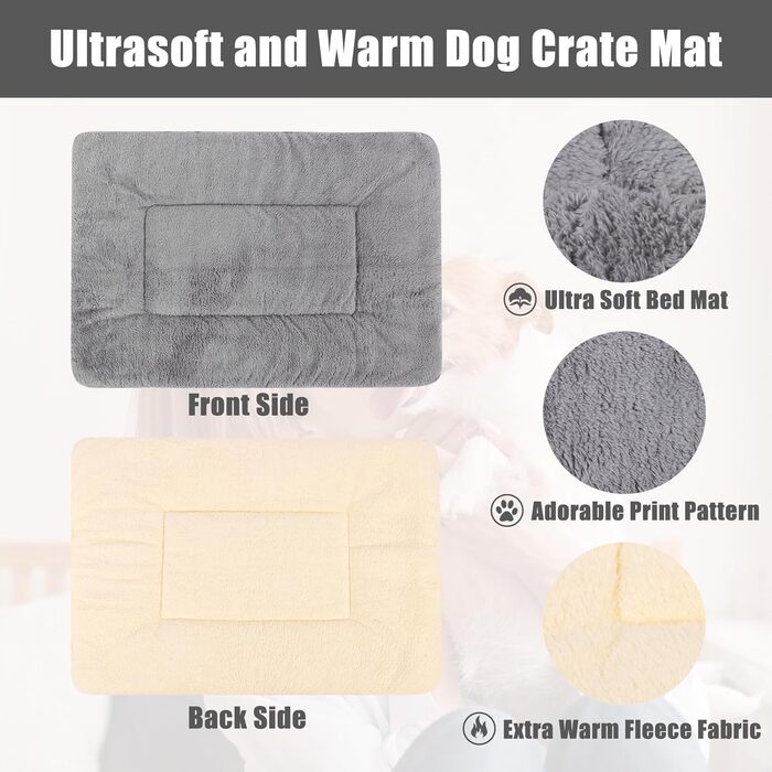 М'яка килимок для переноски собак Kaket, 80x60 см, сірий, для середніх собак та котів