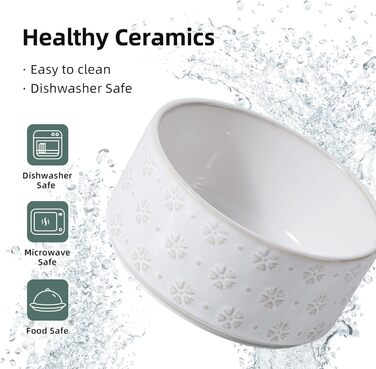 Керамічна годівниця та миска для води Havniva для собак маленьких порід, 15,5 см, 800 мл, арктично-білий колір