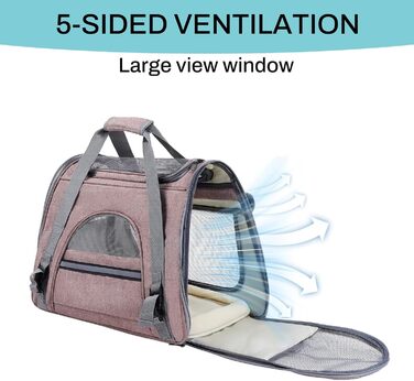 Транспортна сумка для котів та дрібних собак YooxArmor, 45x25x34 см, до 9 кг, червона