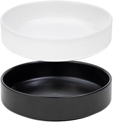 Котло propositions для котів та кошенят з кераміки, 15*4 см (чорний та білий)