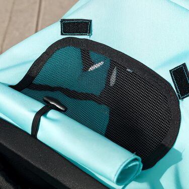 Візок для собак та котів PawHut, розкладний, до 10 кг, з великими колесами та підстилкою (Турквіс)