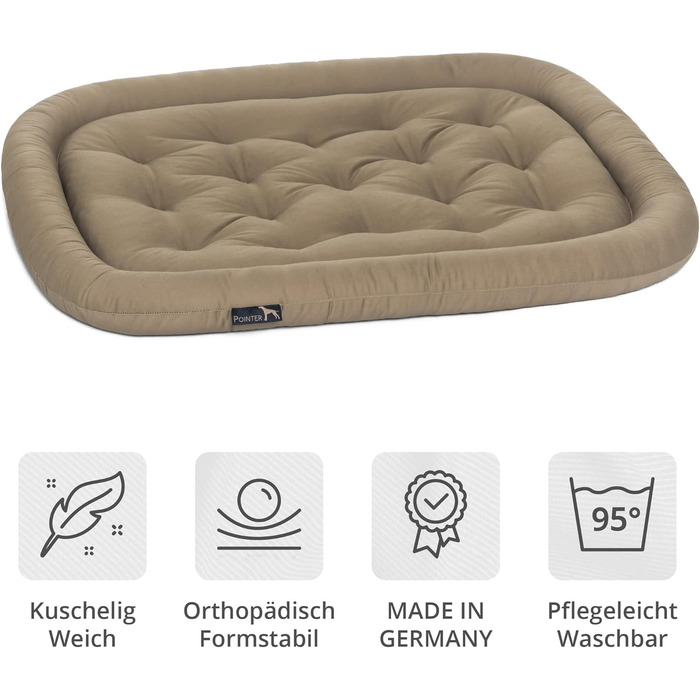 Ортопедична подушка для собак середніх порід, 90x60 см - лежанка для собак, миється до 95°C, без запаху, міцна, для дому та вулиці, Made in Germany (M - 70x50 см, золотисто-коричневий)