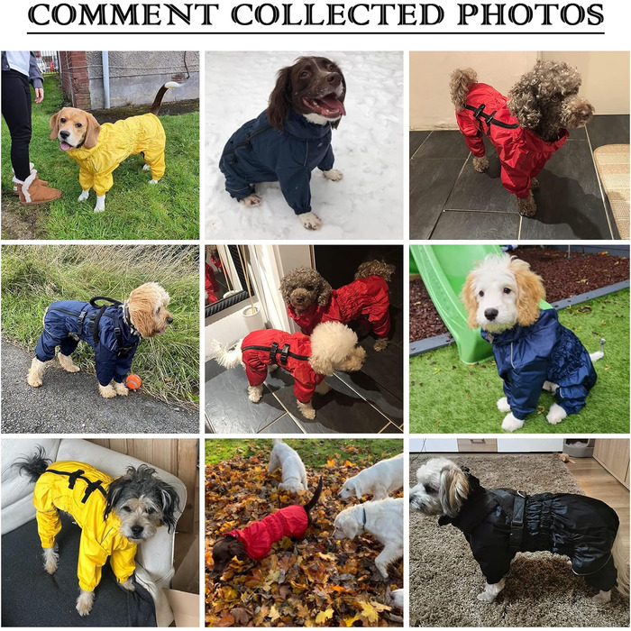 Дощовик для собак на 4 лапи, комплект куртка та штани, з отвором для шлейки, світловідбиваючий, водонепроникний, для великих, середніх та маленьких собак, Navy Blue, XXXL