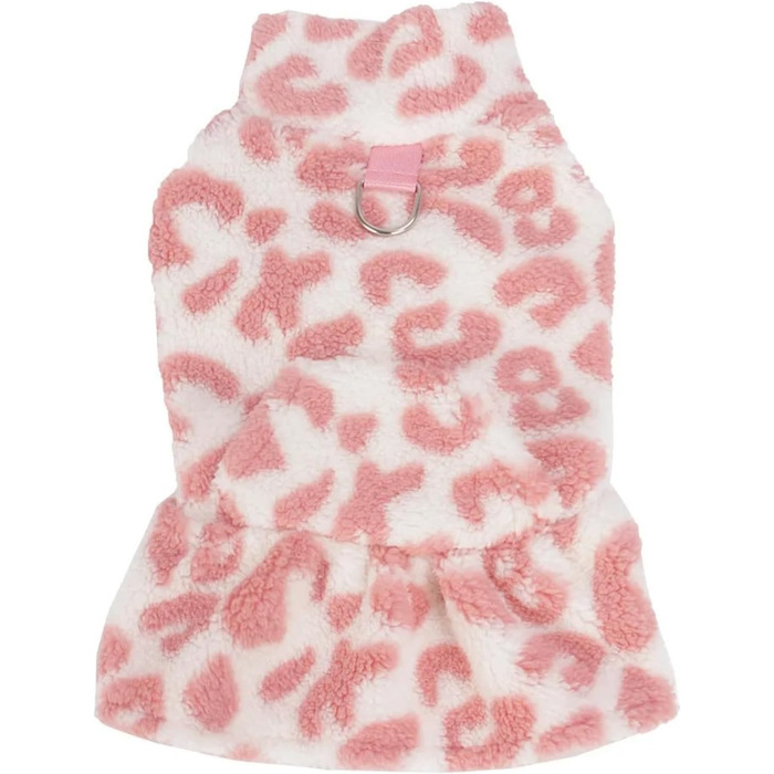 Теплий зимовий пуловер для собак з леопардовим принтом, фліс, без рукавів, для Чихуахуа, Йоркширського тер'єра, Мопса, розмір C, XL