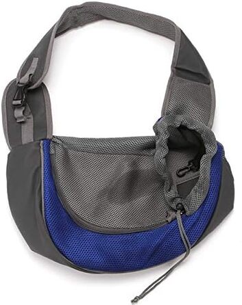 Транспортна сумка для собак і котів з регульованим плечовим ременем, дихаюча переноска для прогулянок та активного відпочинку (Блакитна, 45x28 см)