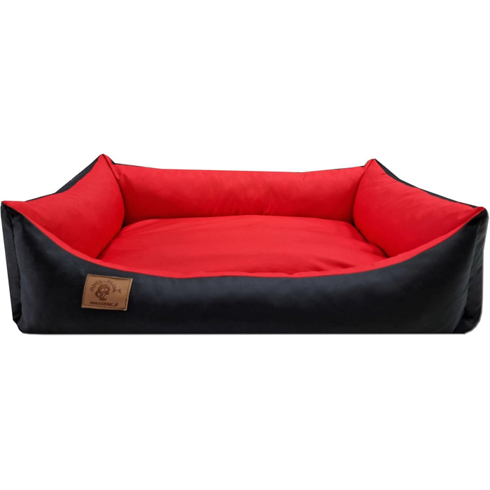 Крісло-лежанка для собак та котів Odol-Plu, 90x60 см, вологостійке, чорно-червоне