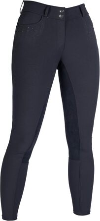 Брюки для верхової їзди HKM Savona, чорні, з деталями зі стразів та Alos-покриттям, розмір 40