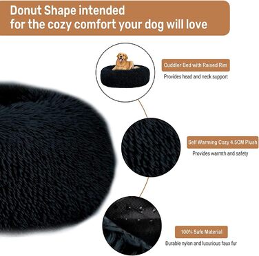 Зручне заспокійливе ліжко для собак середнього розміру, миється, Anti-Angst, ліжко-пончик, розкішне, тепле, м'яке, покращений сон, дивовижне ліжко для котів, затишне, з неслизьким дном