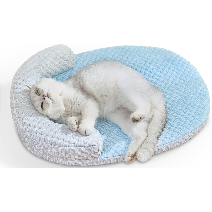 Підвісне ліжко для котів CATISM, 360° обертання, блакитне, до 20 кг