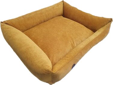 Ортопедичне ліжко для собак, суглобозахисне, миється, для великих, середніх та маленьких собак, гірчичний колір (L=99/79/18см)