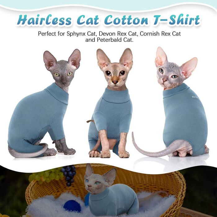 Светр для котів Sphynx, після операції, з чотирма лапами, одяг для котів, універсальний, для Sphynx, Cornish Rex, Devon Rex, Peterbald