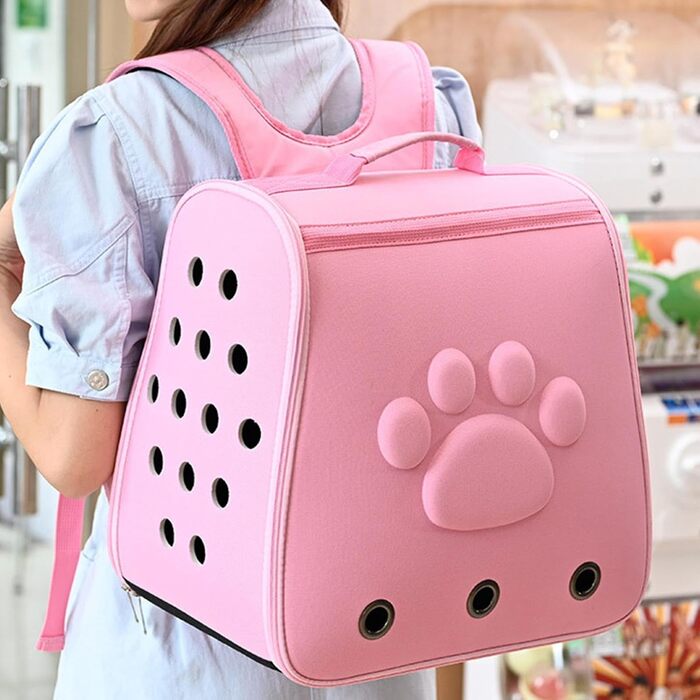 Транспортна сумка для котів, переноска для тварин | Дихаюча переноска для котів, маленька переноска для котів та собак, портативна сумка для тварин у дорогу Рожева