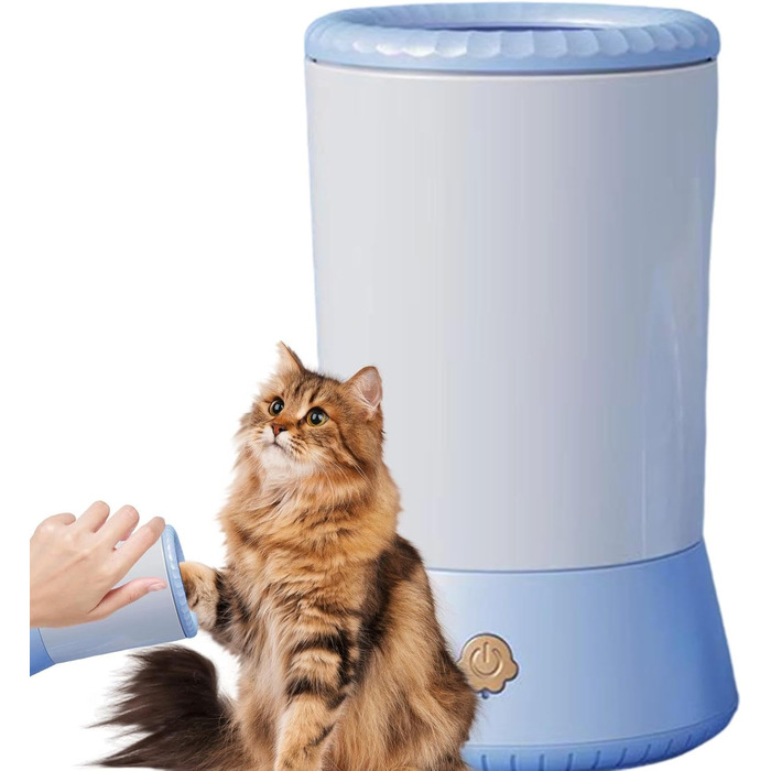 Електричний очищувач лап для собак і котів - блакитний. Підтримує здоров'я лап