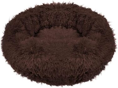 Кругле ліжко для собак Springos з антиковзною основою, 90 см, коричневе