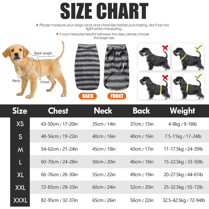 Тепла зимова жилетка для великих собак, флісова жилетка, тепла жилетка для собак, жилетка для холодної погоди, осінь-зима, розмір M, XL (Обхват грудей: 66-76 см, сіра в смужку)