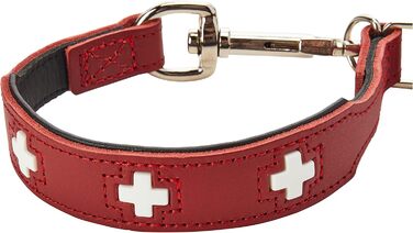 Повідок для собак HUNTER Swiss, регульований, шкіряний, преміум, червоний з хрестом, 1,8х200 см