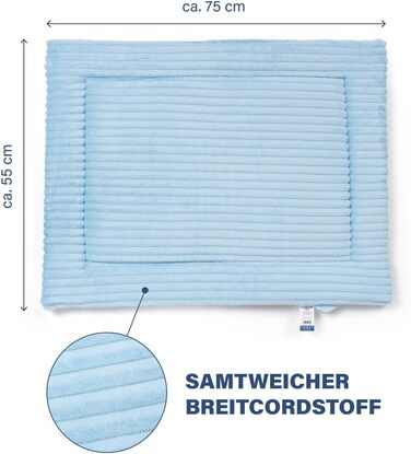 Килимок для собак великих порід Wallace & Jones Cardi, 130x90 см, світло-блакитний, знімний, м'який, з корду