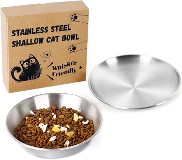 Набори мисок для котів Petdream: нержавіюча сталь, глибокі, з антиковзною основою, легко миються (15 см), 6 шт.