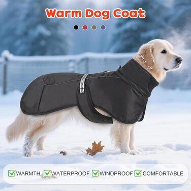 Водонепроникний зимовий одяг для собак - теплий зимовий халат для собак з D-рингом (зелений, чорний, XL)