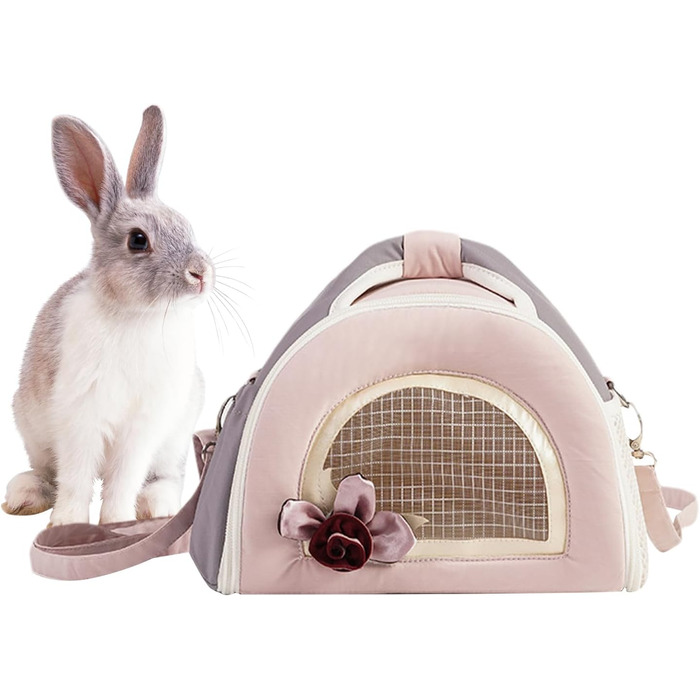 Транспортна сумка для маленьких тварин: переноска для собак, котів, шиншил | Переноска для хом'яків, кроликів, морських свинок, аксесуари для подорожей, рожева