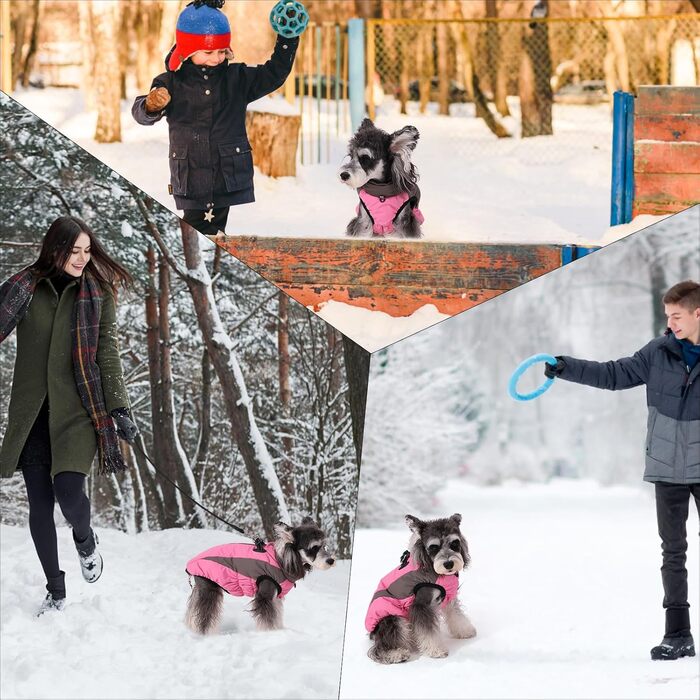 Тепла зимова куртка для собак, Kate Weather, вітронепроникна, світловідбиваюча, флісова, з отвором для шлейки, тепла флісова жилетка для собак, розмір X, куртка для собак на блискавці, зимовий костюм для собак, зелений (XX-Large, рожевий)