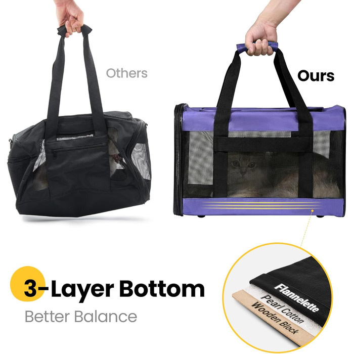 Транспортна переноска для собак та котів HITSLAM, складана, для подорожей, зелена (M)