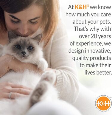K&H Pet Products Термобудиночок для котів, утеплений, водонепроникний, з підігрівом, для вулиці, знімний чохол, безпечний, малий, 53,3×35,6×33 см, сірий