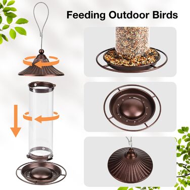 Металевий годівник для птахів, підвісний, 0,36 кг - цілорічне годування, для саду та тераси