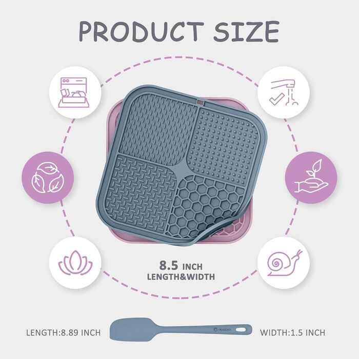 Килимок для собак з присосками, 2 шт. - антистрес, для повільного облизування, навчання, 21.6 x 21.6 см