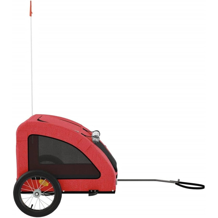 Причіп для собак Gecheer, причіп для собак до 45 кг, транспортувальний причіп для великих собак, складаний причіп для собак, універсальний транспортер для собак для безпечних поїздок (125 x 63 x 66 см, Червоний-2766)