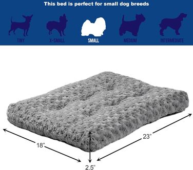 М'яке ліжко для домашніх тварин Midwest Homes for Pets QuietTime Deluxe Gray Ombre Swirl, розмір S, машинне прання, неслизьке дно, м'яка підстилка для кліток 61 см. Розміри: 59 x 45 x 7 см