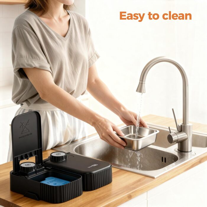 Автоматичний дозатор корму для котів та собак: 700 мл, з таймером на 48 годин, з мисою, нержавіюча сталь