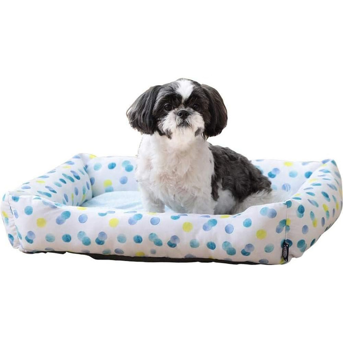 Килимок для домашніх тварин Iris Ohyama, корзина-подушка, миючий, з бортиком, 40x69x12 см, антиковзаюча, PCB-20P, для собак (великих порід, з принтом)