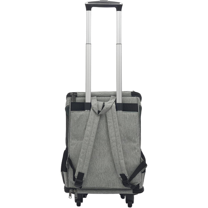 Складаний рюкзак для собак та котів Soudesileim 2-в-1 з візком, до 9 кг, сірий, 34x28x44 см