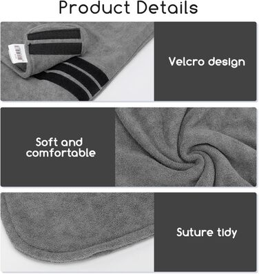 Рушник для собак та котів Nobleza Mikrofaer: швидко сохне, м'який, 5 розмірів, сірий (L)